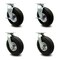 Service Caster 10 Inch Black Pneumatic Wheel Caster Swivel with Swivel Locks 2 with Brake, 4PK SCC-100S3504-PNB-TLB-BSL-2-BSL-2 - alternate 1